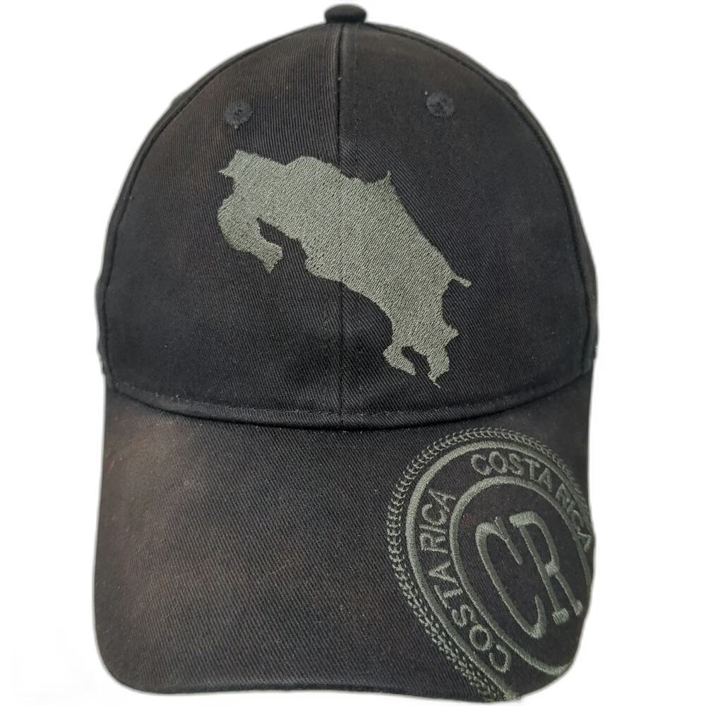 Robin Ruth Costa Rica Baseball Cap Black One Size Map Pura Vida Strapback Hat